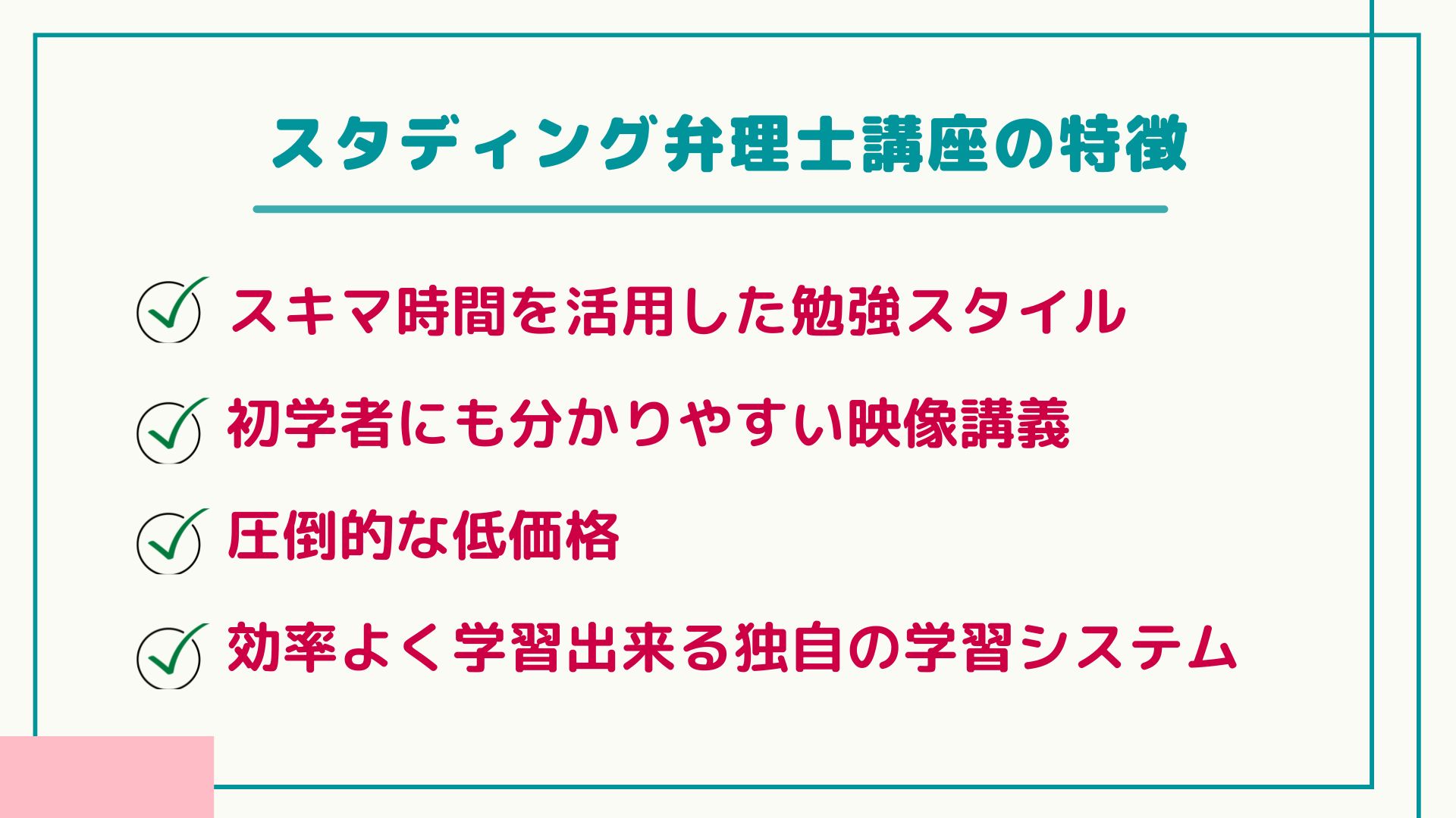 スタディング弁理士講座の特徴