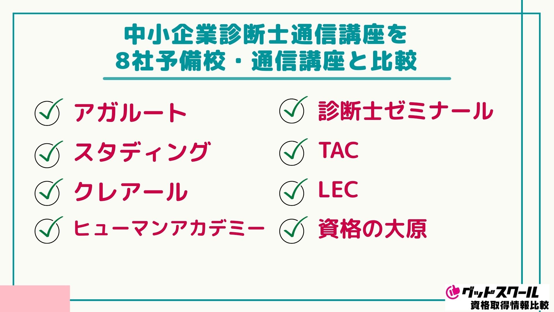 中小企業診断士通信講座を8社予備校・通信講座と比較