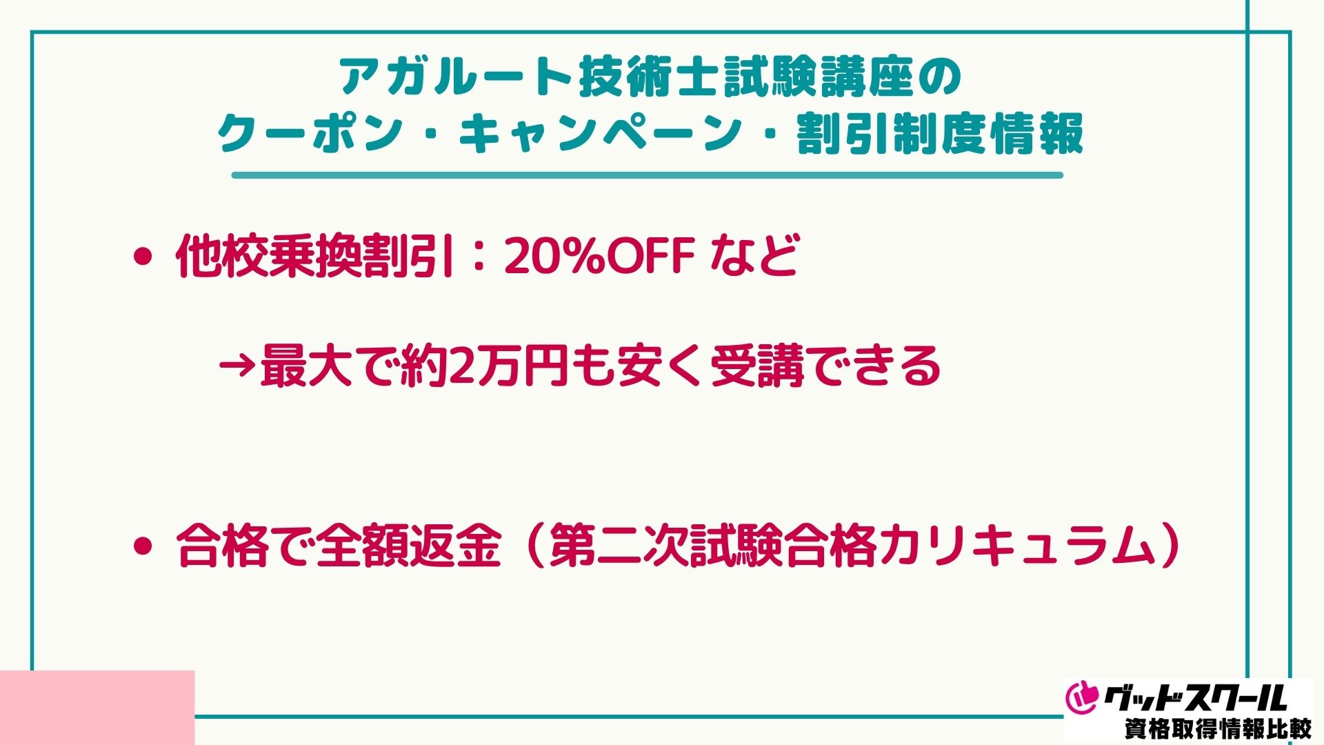 アガルート技術士試験講座のクーポン・キャンペーン・割引制度情報