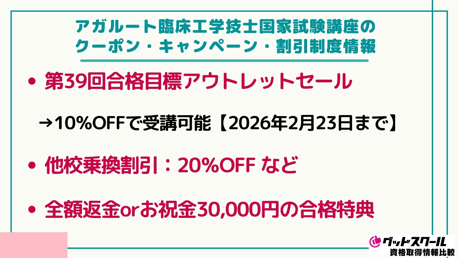 アガルート 臨床工学技士国家試験講座 キャンペーン