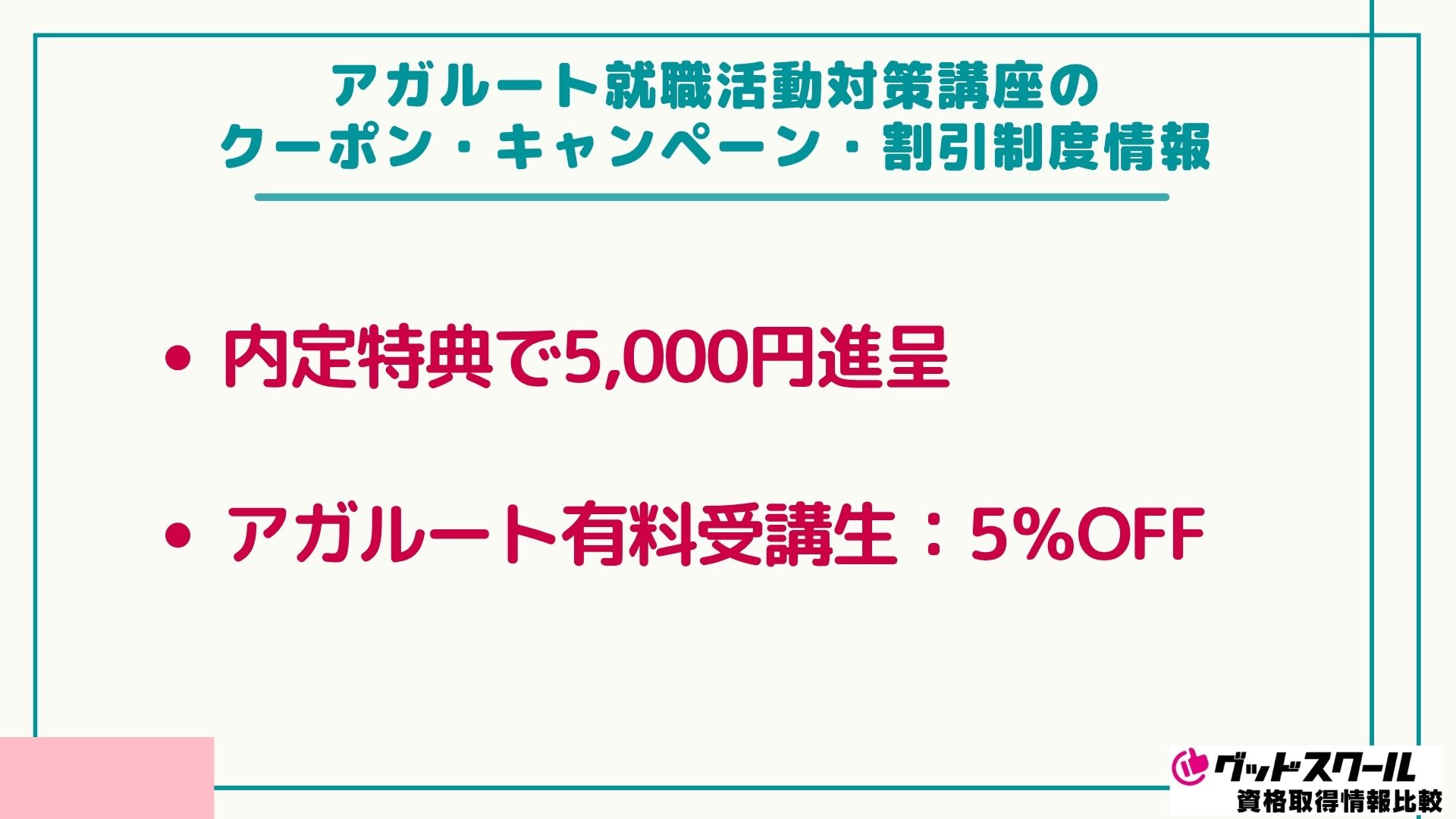 アガルート 就職活動対策講座のクーポン・キャンペーン・割引制度情報
