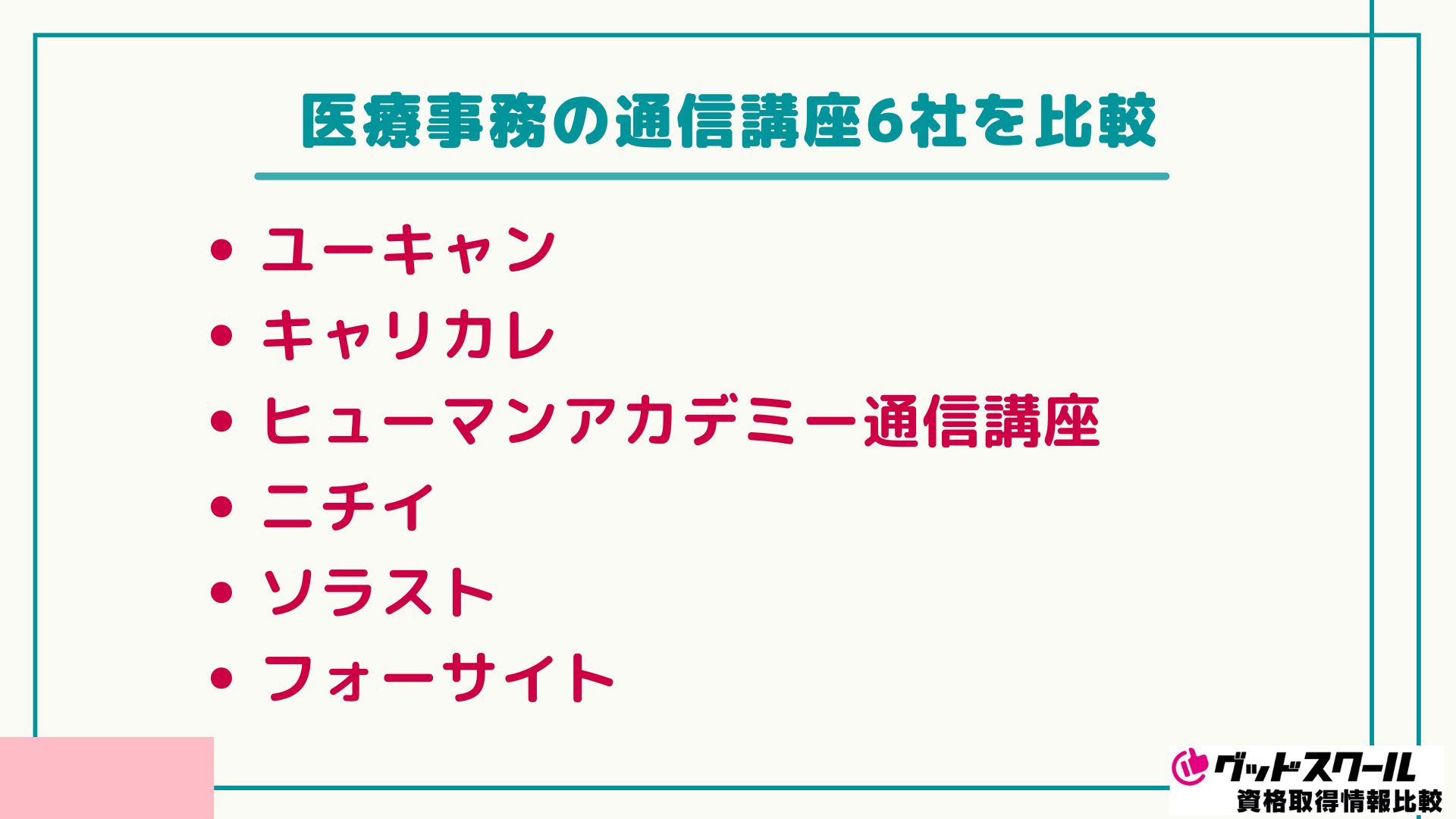 医療事務の通信講座6社を比較