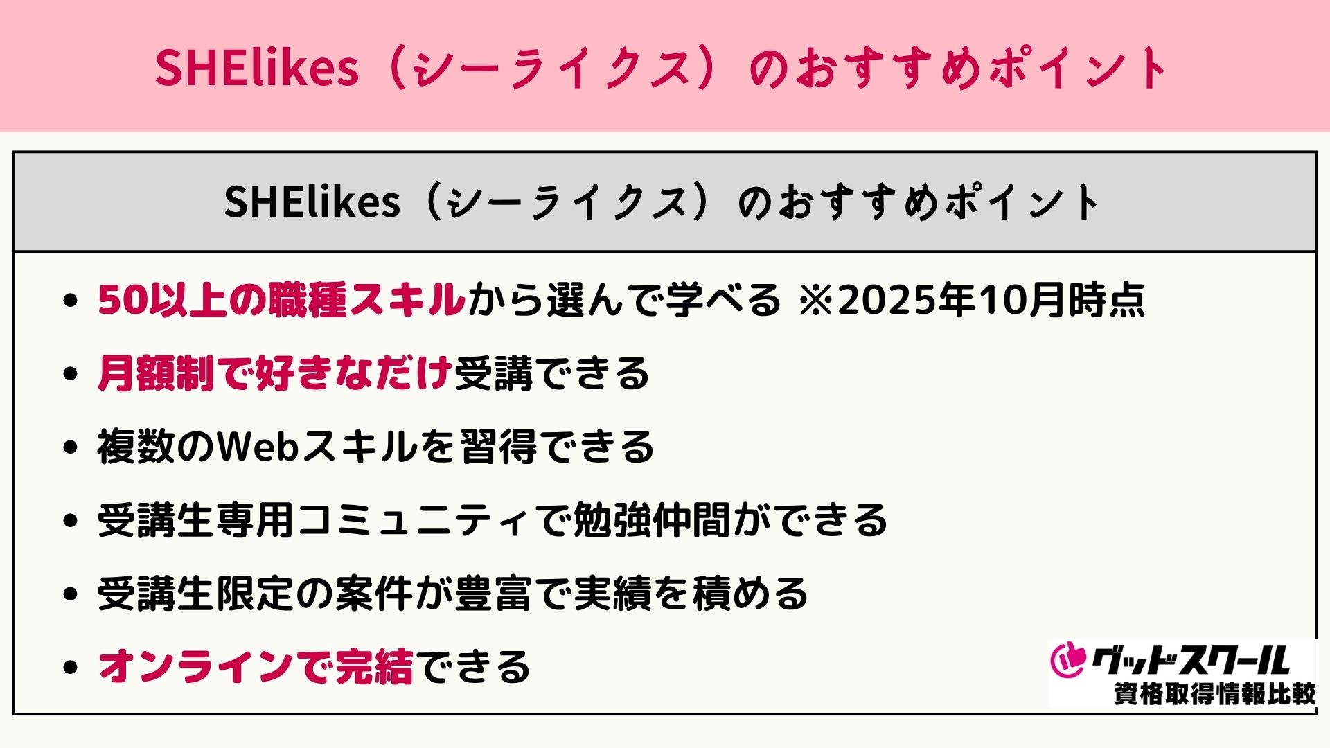 SHElikesのおすすめポイント