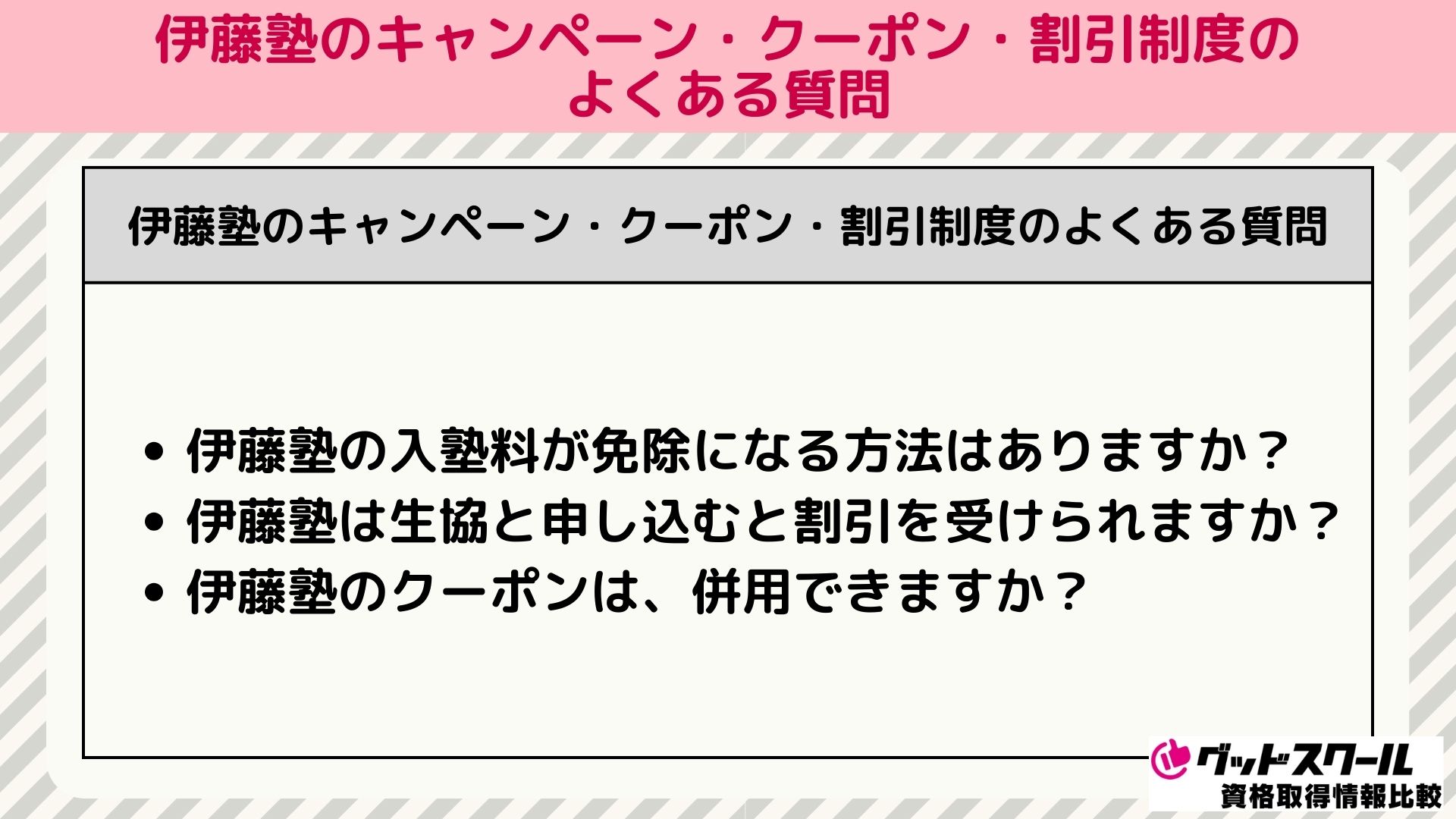 伊藤塾 キャンペーン よくある質問