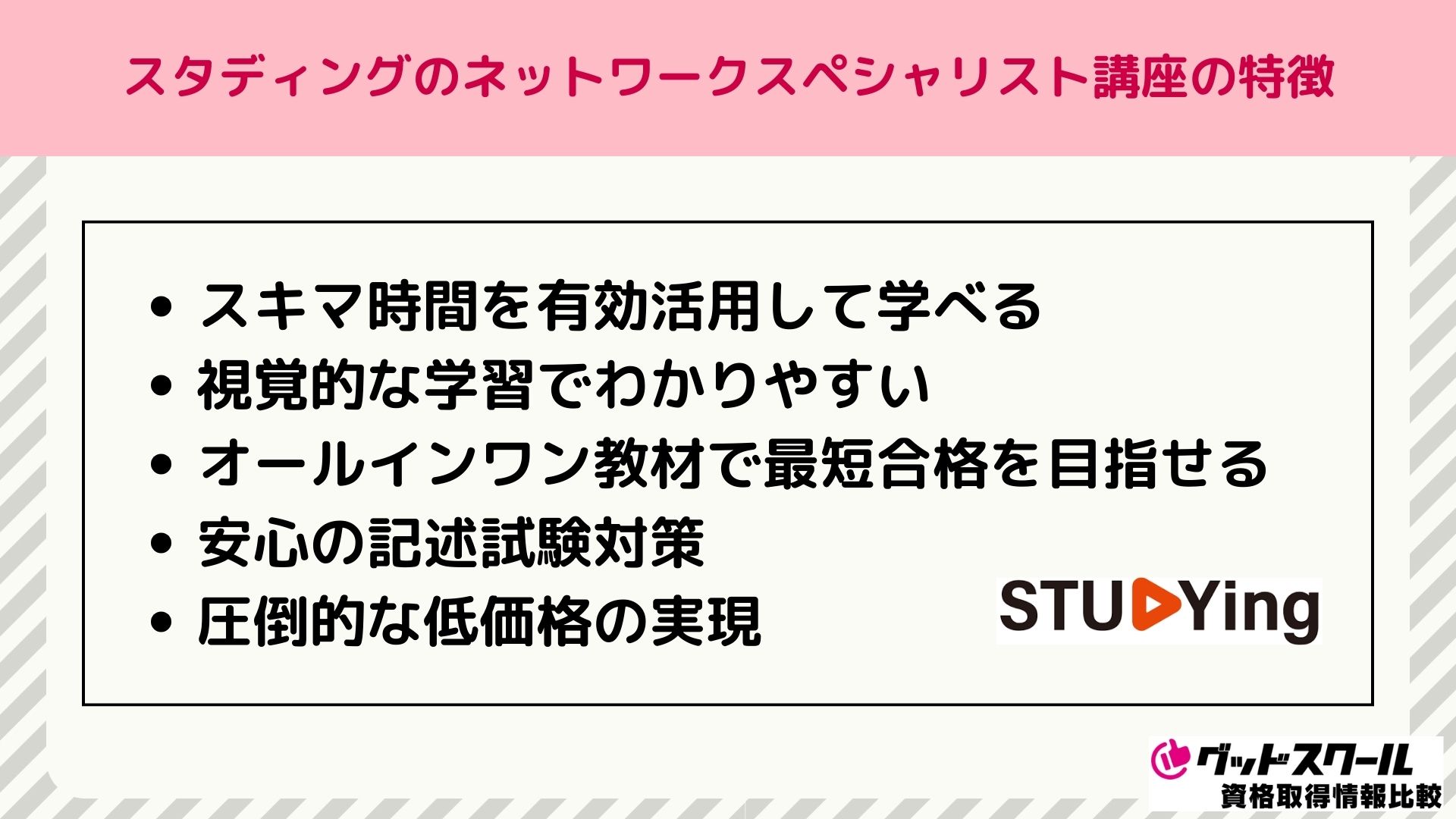 スタディング ネットワークスペシャリスト 特徴