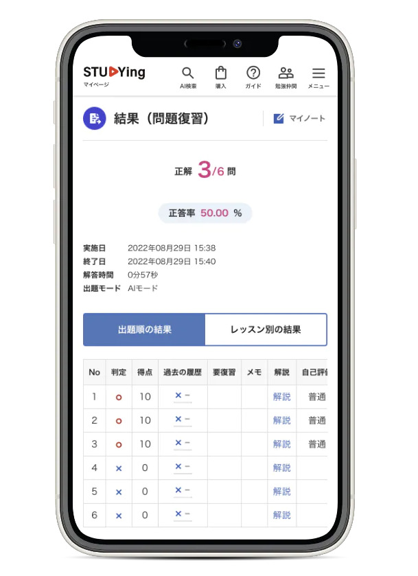 スタディング 学習サポート AI問題復習