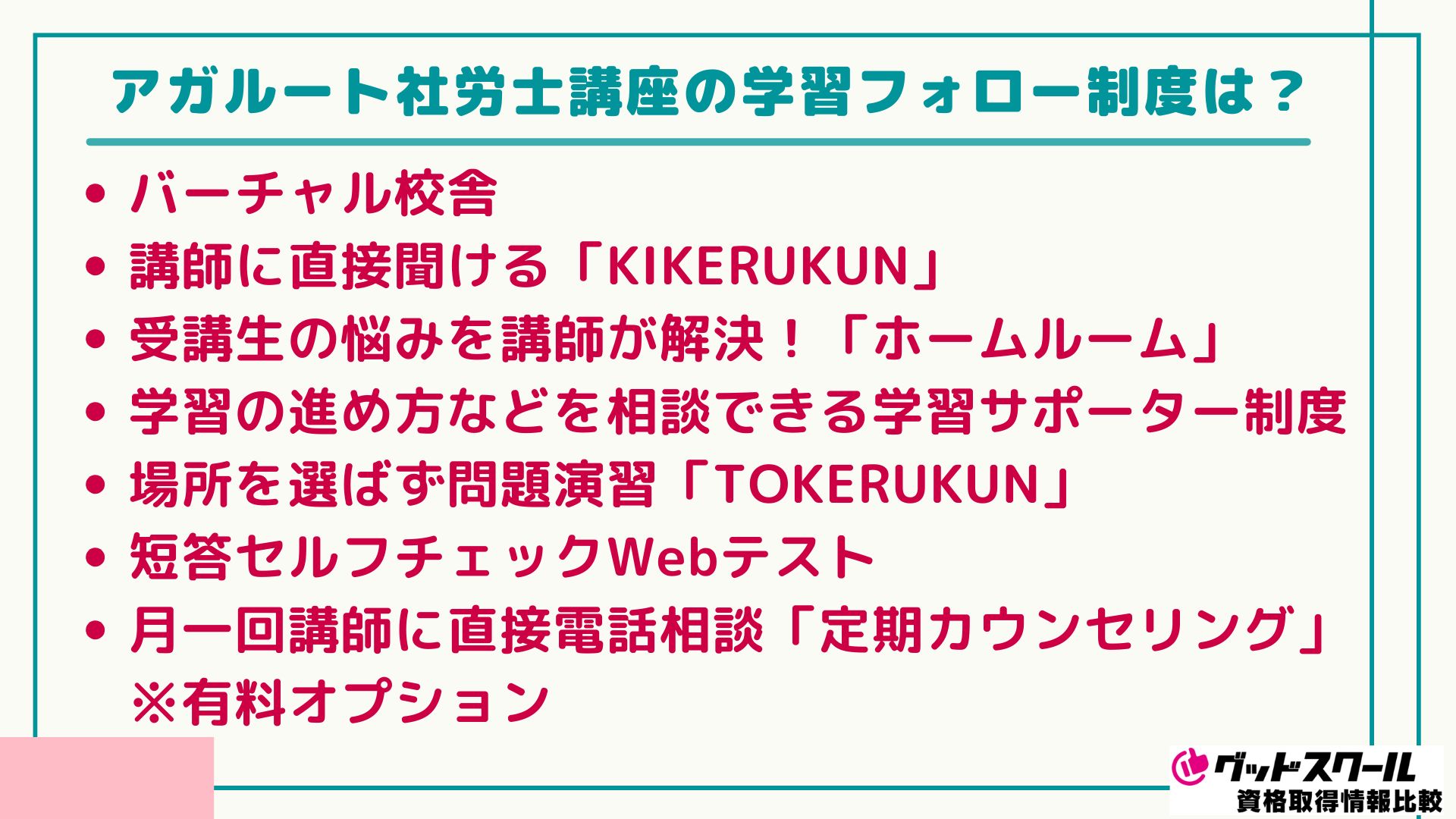 アガルート 社労士 学習フォロー