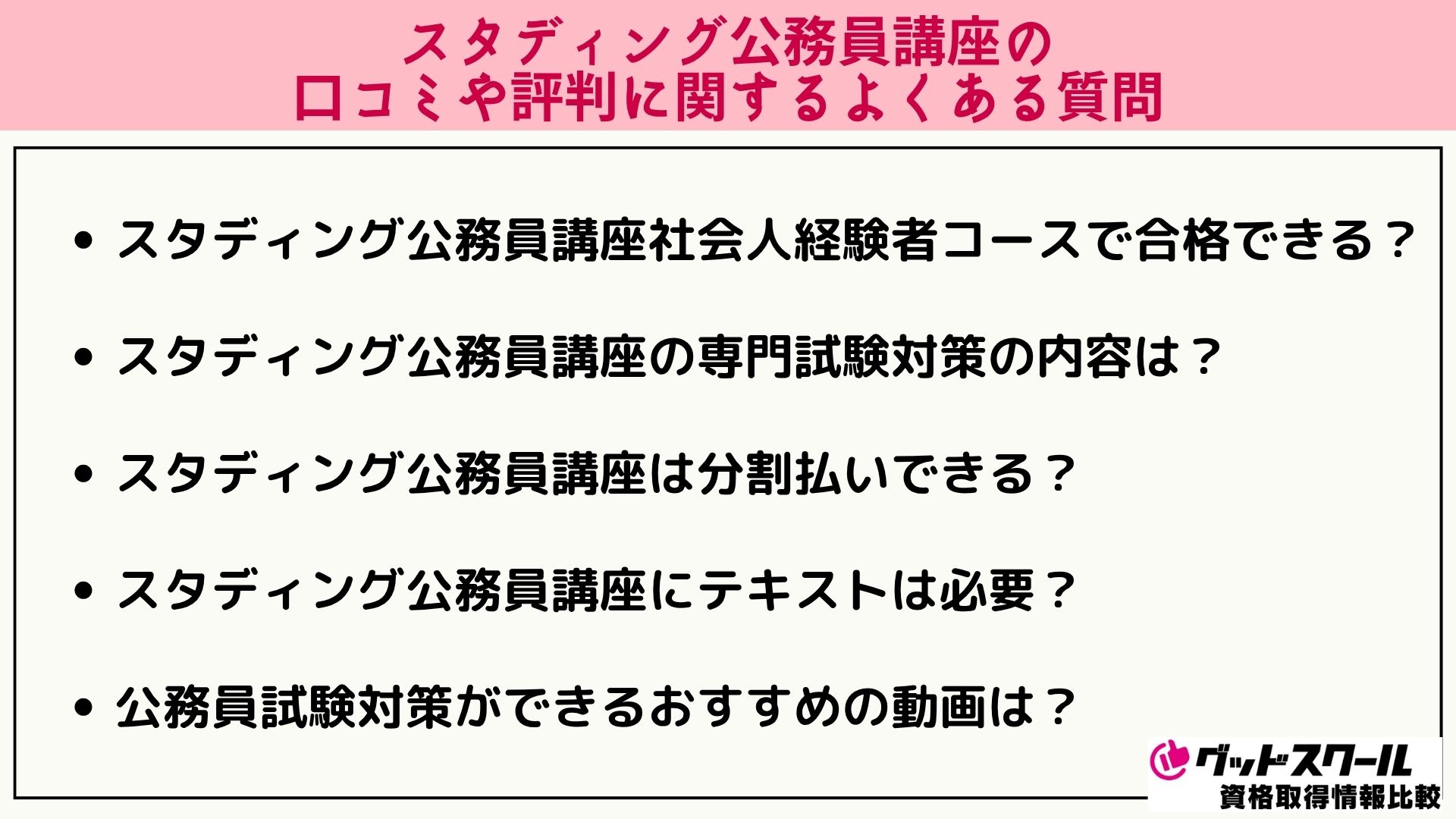 スタディング 公務員 よくある質問