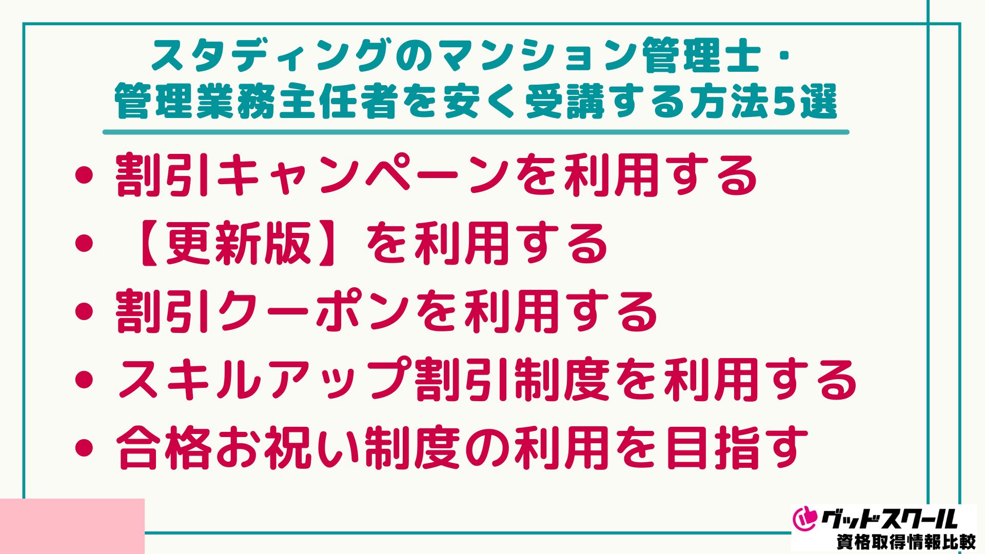 スタディング マン管・管業 安く受講する方法