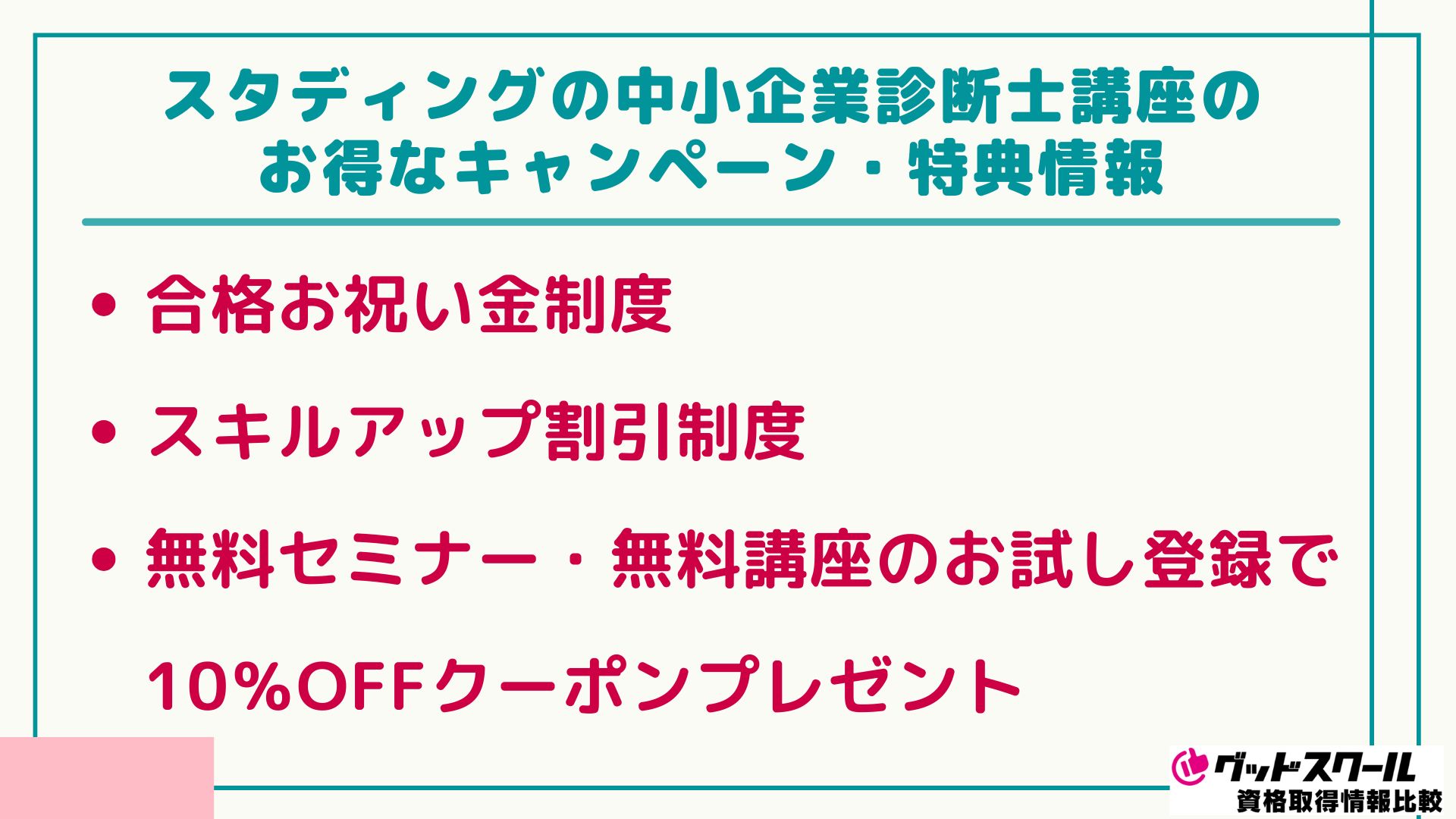 スタディング 中小企業診断士 キャンペーン