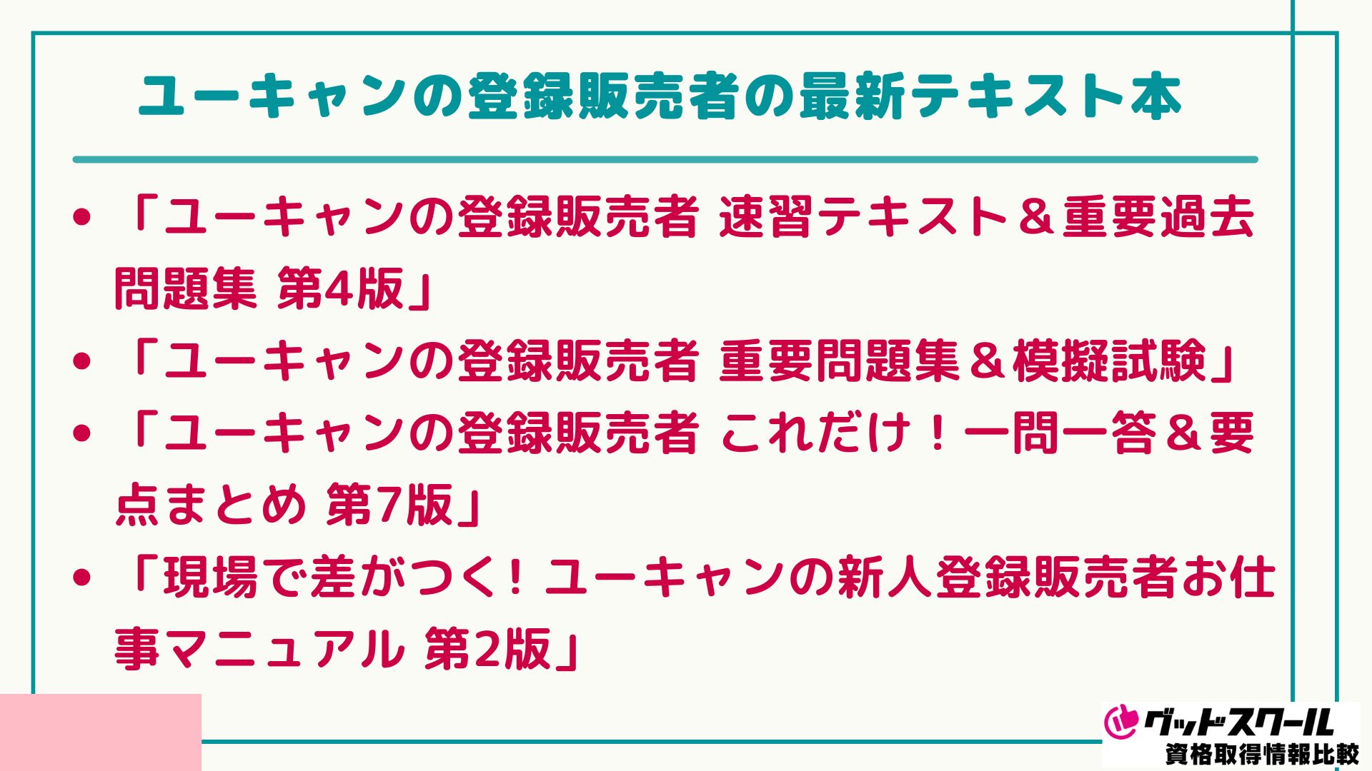 ユーキャン 登録販売者 最新テキスト