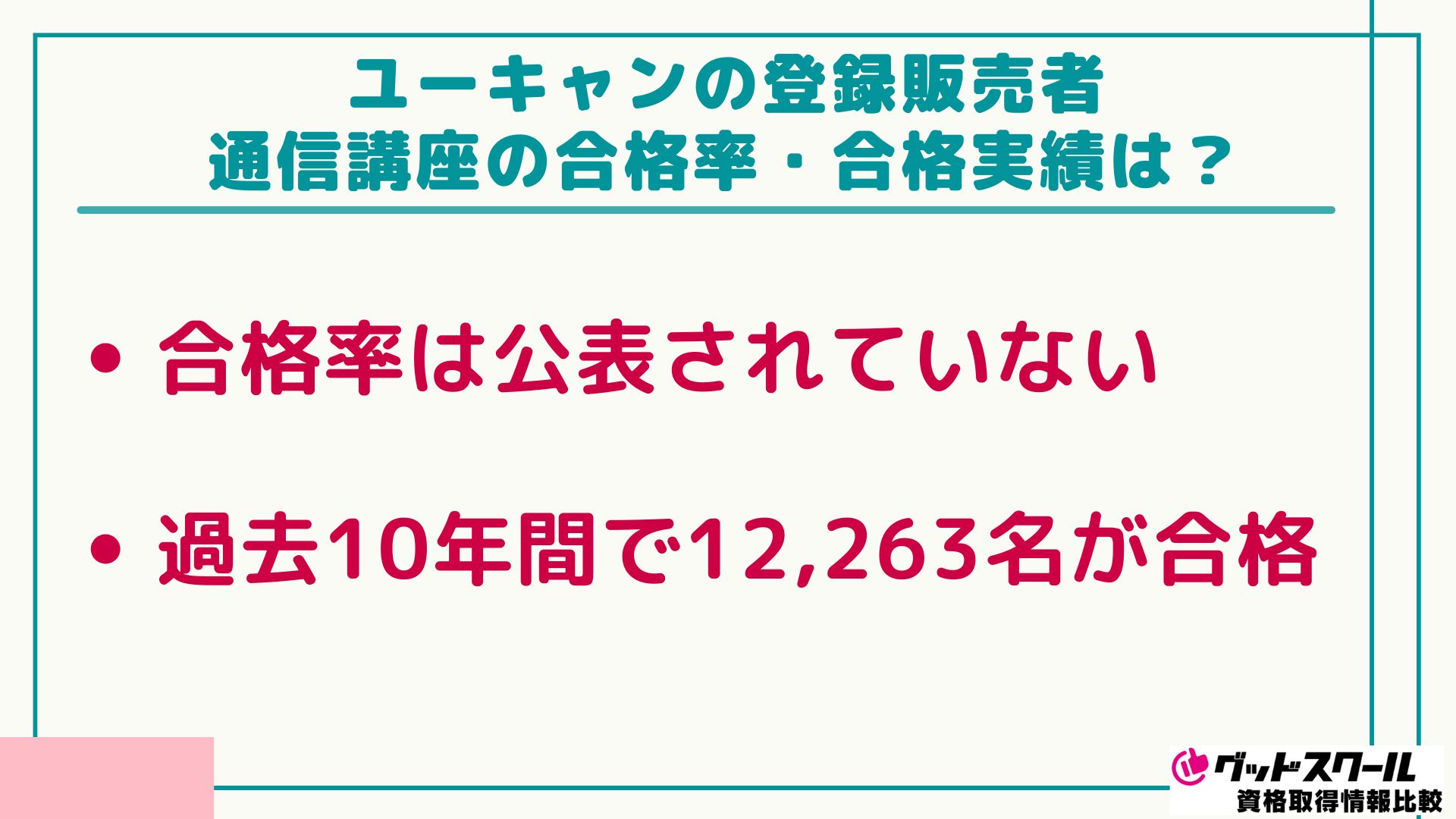ユーキャン 登録販売者 合格実績