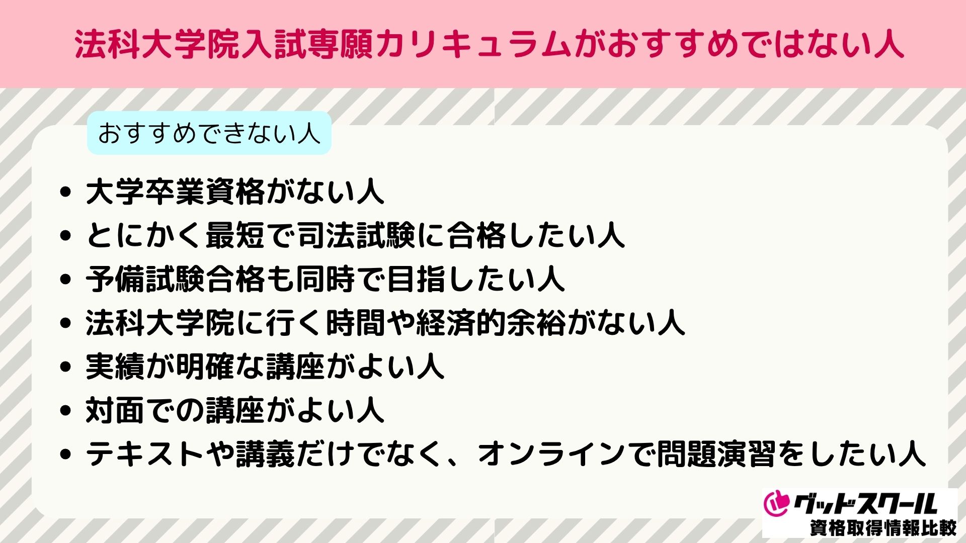 アガルート 法科大学院 おすすめではない人