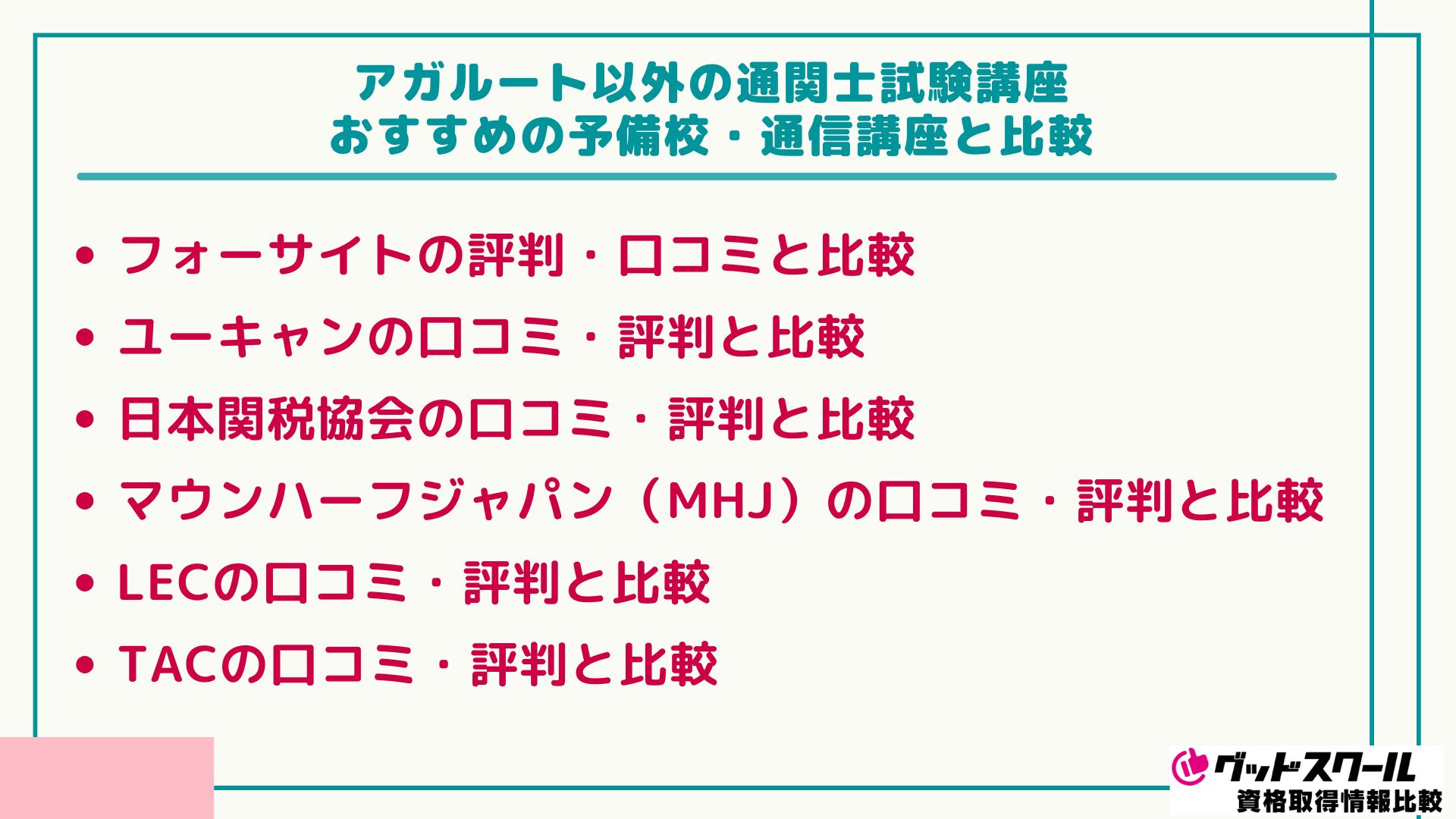 アガルート 通関士 おすすめ 比較
