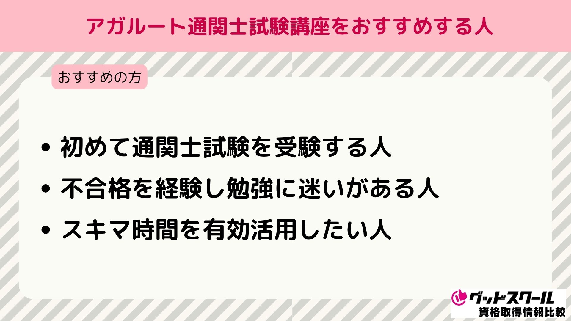 アガルート 通関士 おすすめする人