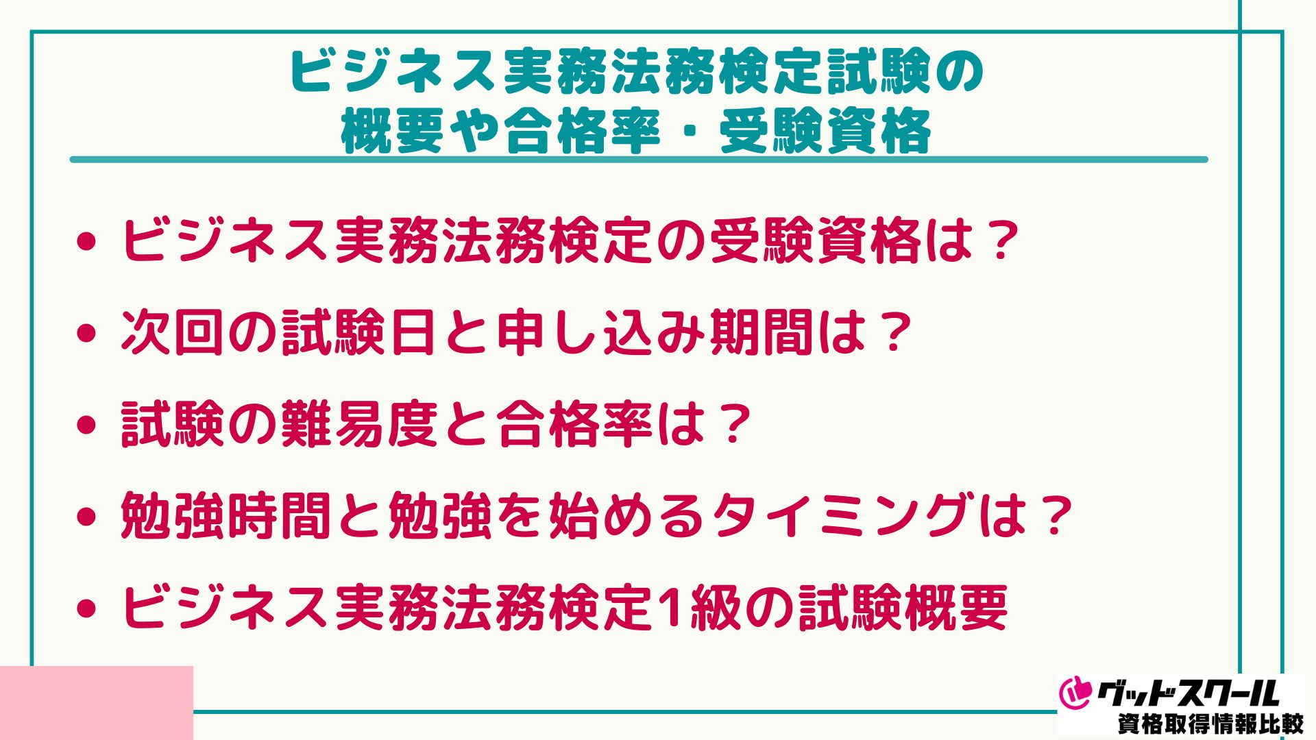 ビジネス実務法務検定 合格率