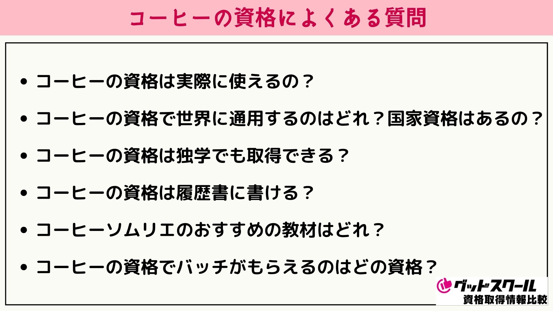 コーヒー資格 よくある質問