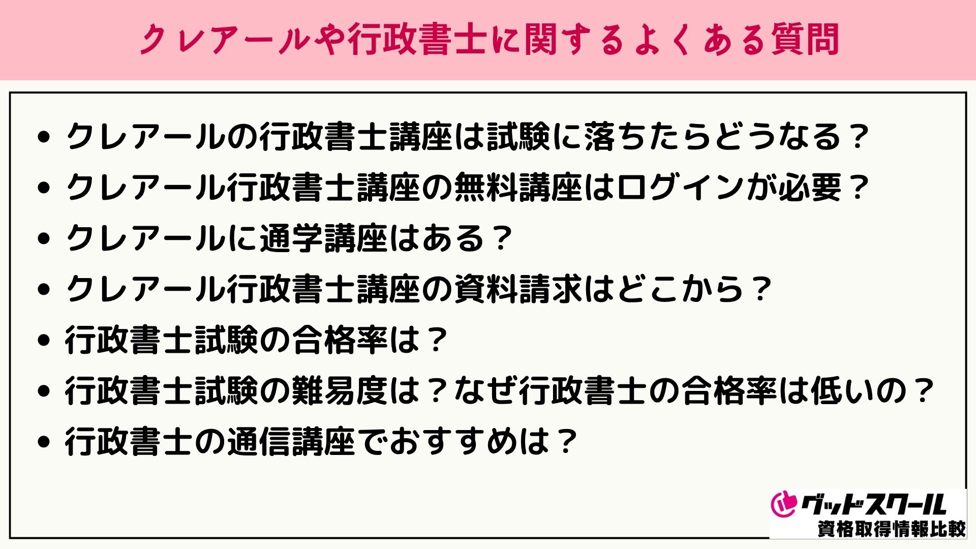 クレアール 行政書士 よくある質問