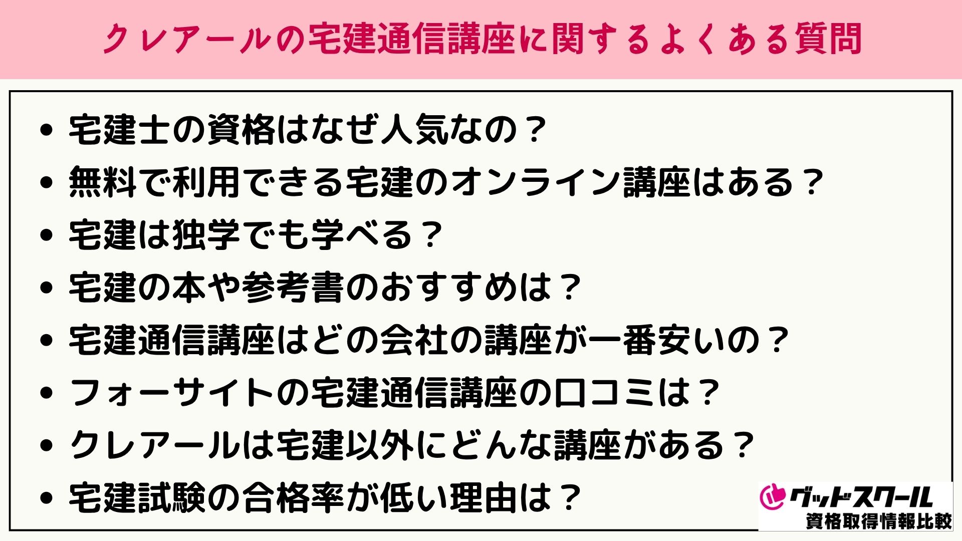 クレアール 宅建士 よくある質問