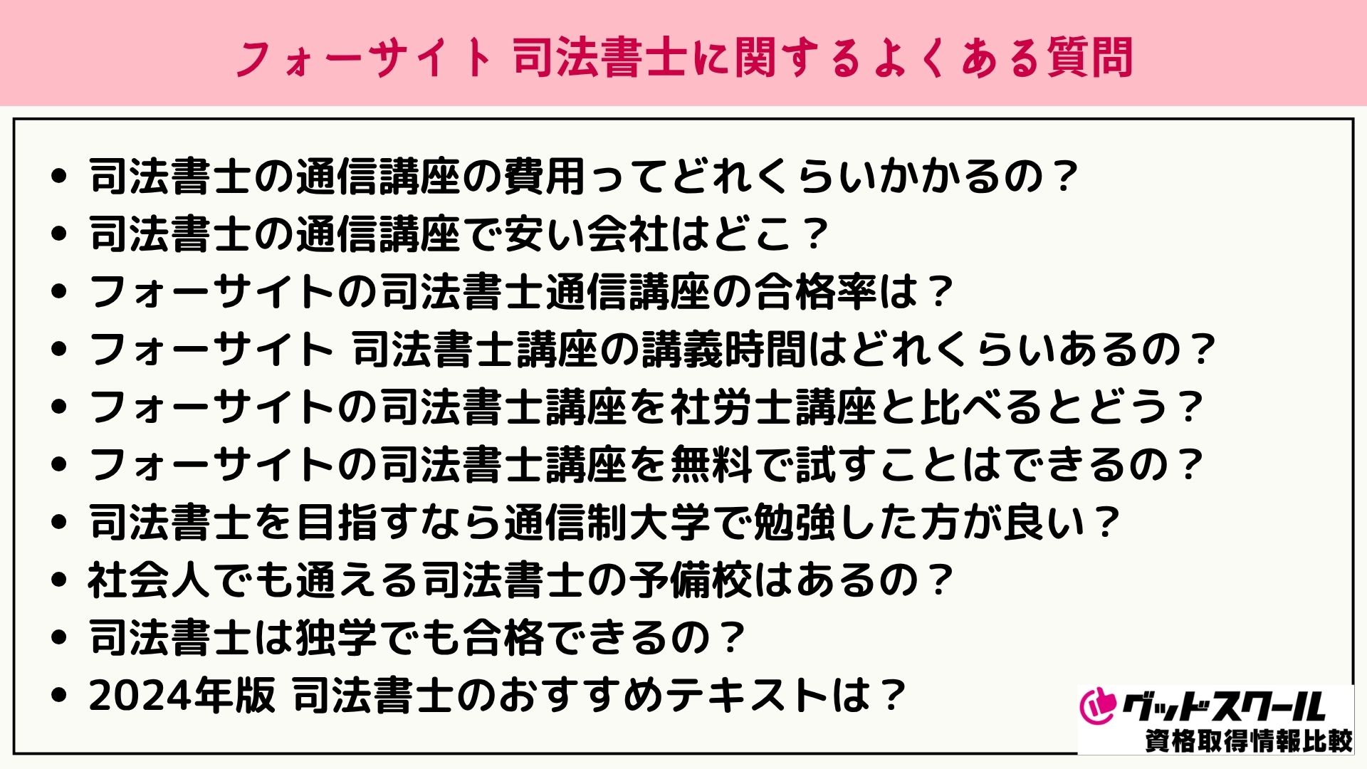 フォーサイト 司法書士 よくある質問