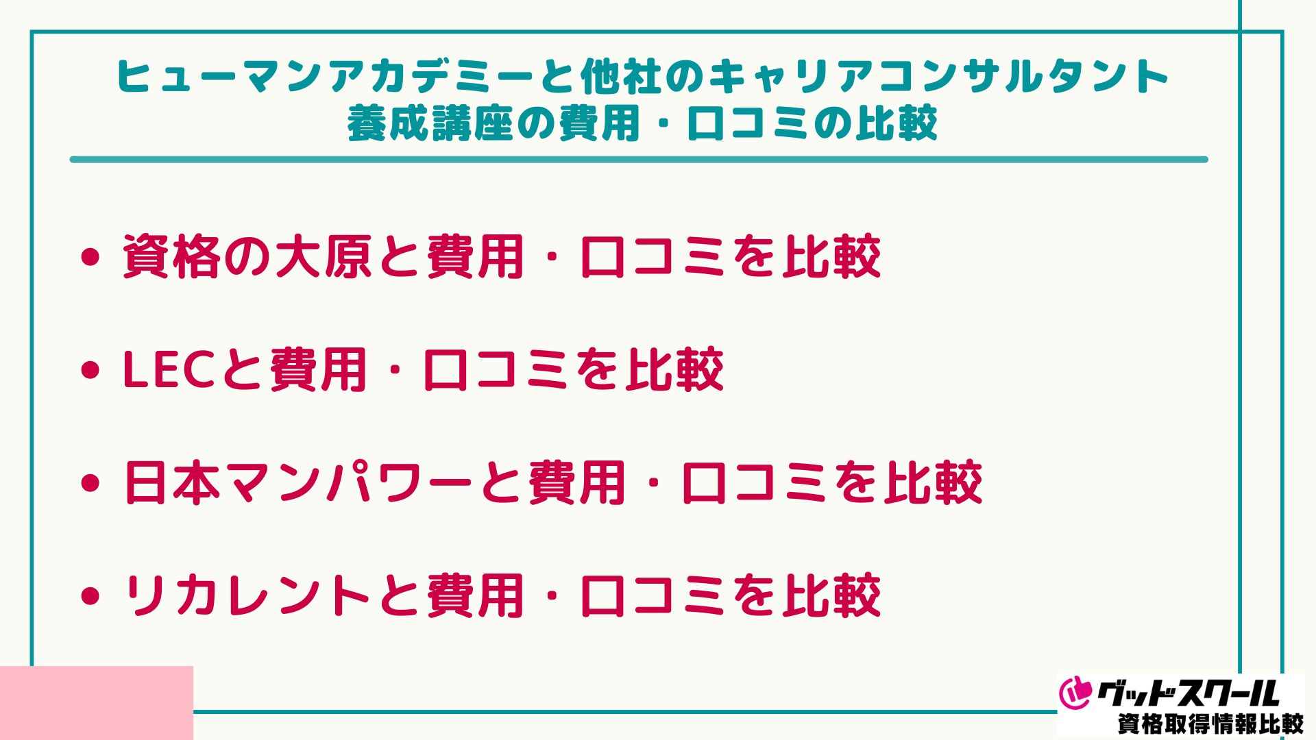ヒューマンアカデミー キャリアコンサルタント 比較