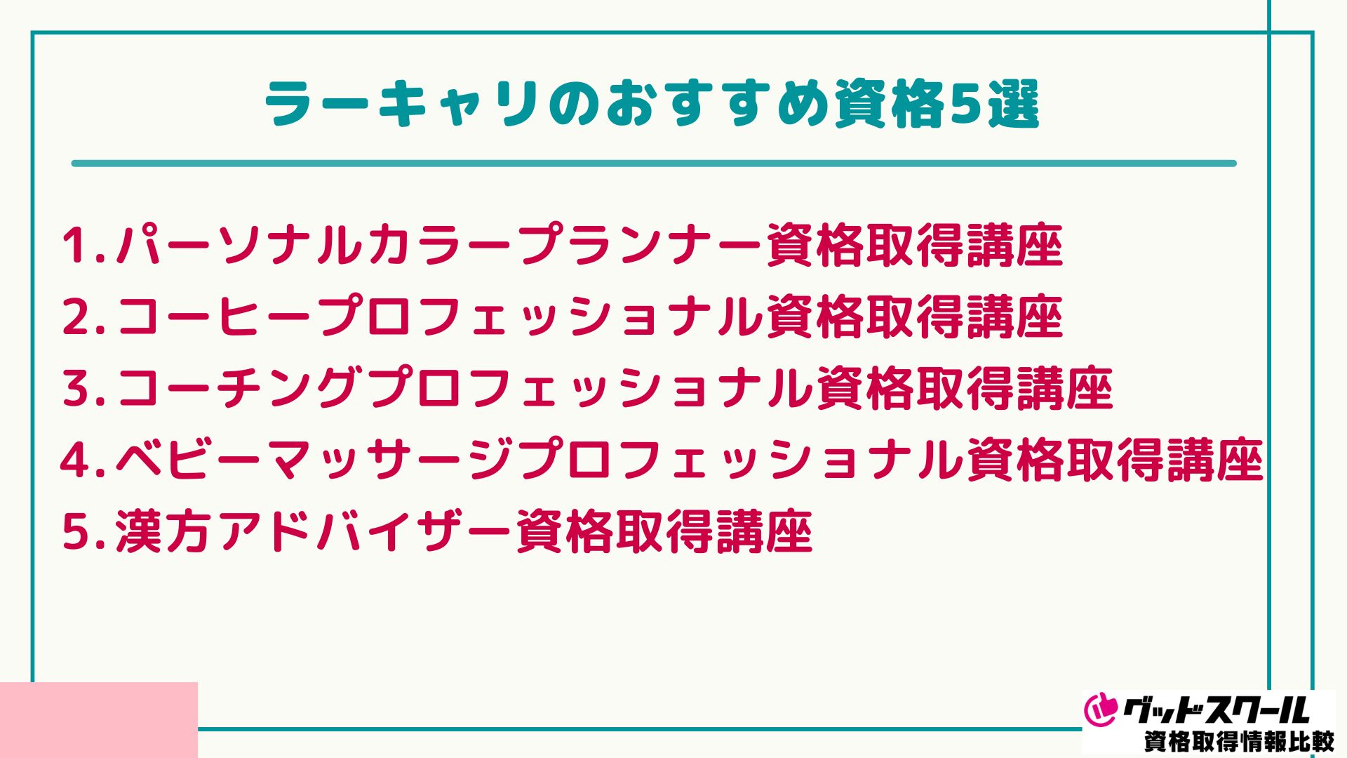 ラーキャリ おすすめ資格 5選