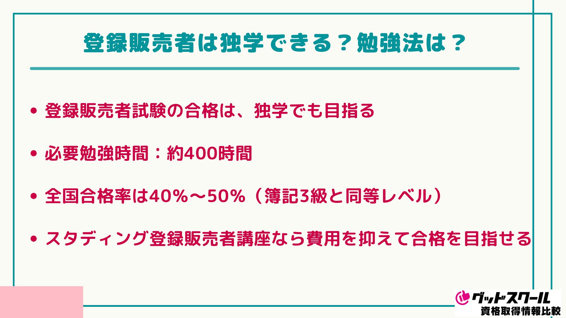 スタディング 登録販売者 独学