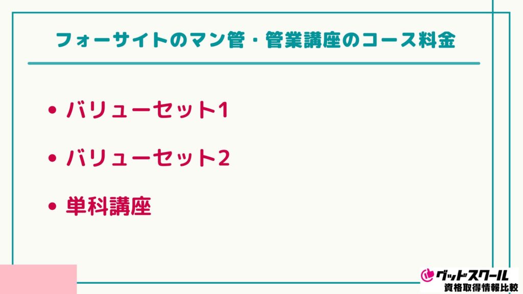 フォーサイト マン管・管業 コース料金