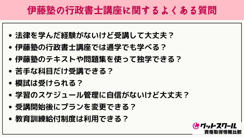 伊藤塾 行政書士 よくある質問