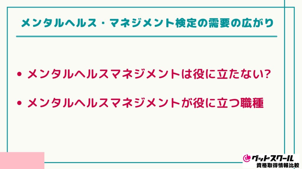 メンタルヘルス・マネジメント 需要