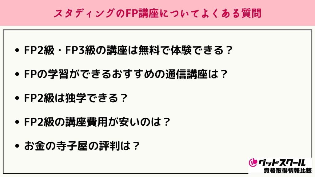 スタディング FP よくある質問