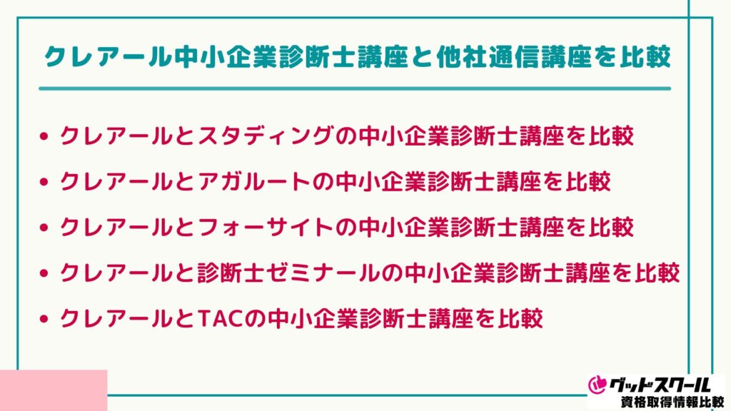クレアール 中小企業診断士 比較