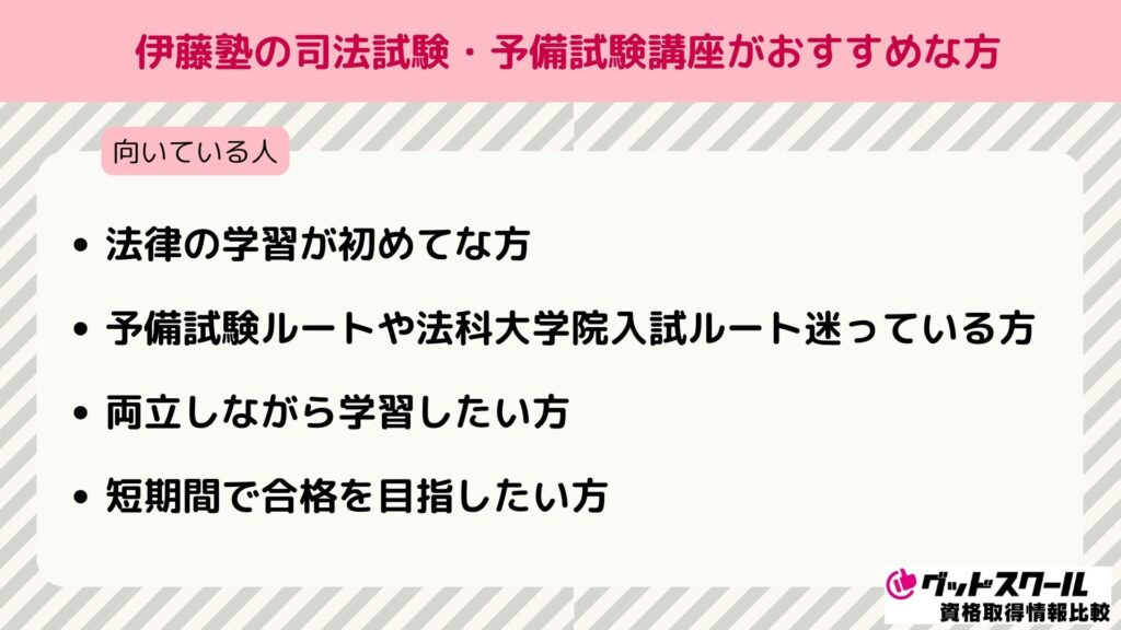 伊藤塾 司法試験 おすすめな方