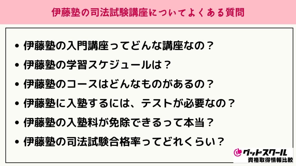伊藤塾 司法試験 よくある質問
