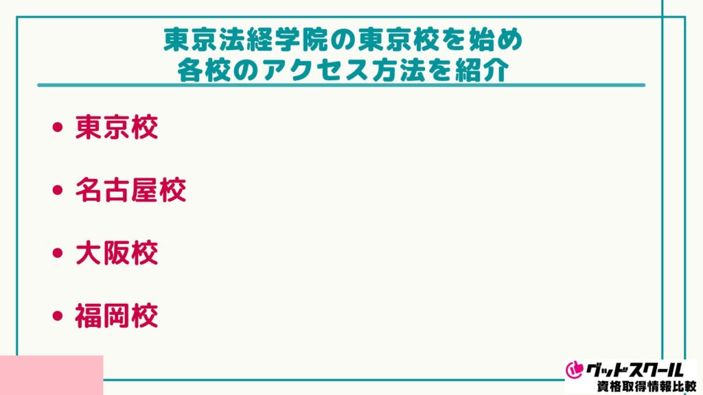 東京法経学院 アクセス方法
