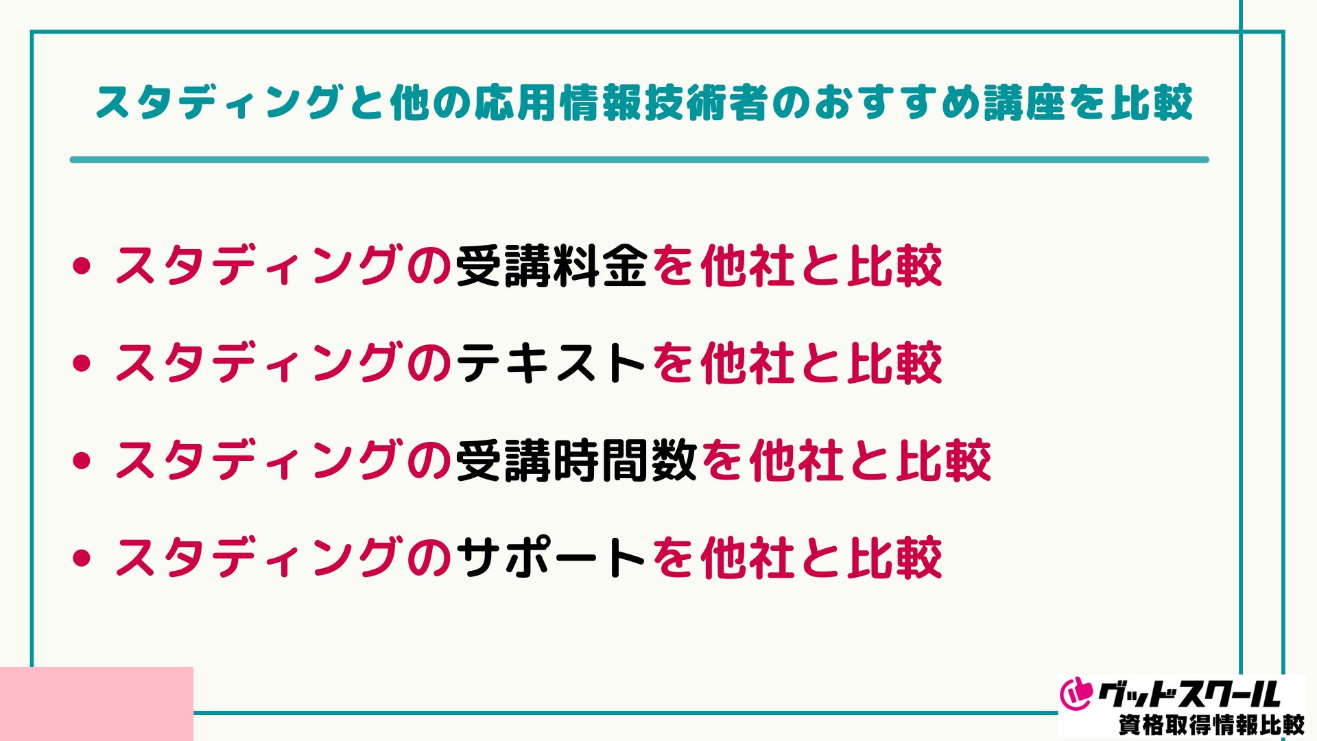 スタディング 応用情報技術者 比較