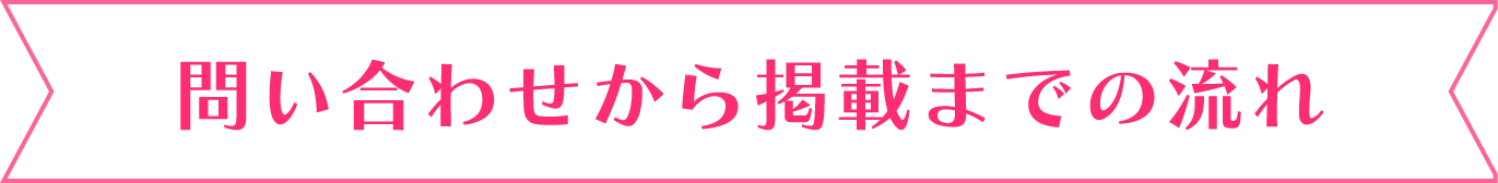 問い合わせから掲載までの流れ