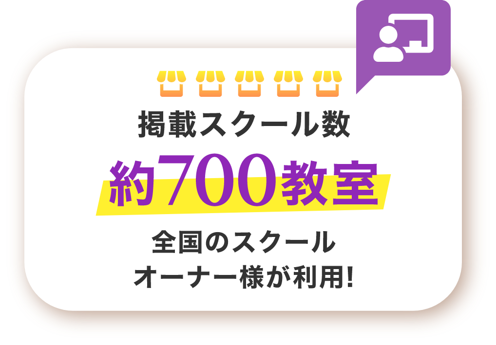 掲載スクール数約700教室。全国のスクールオーナー様が利用!