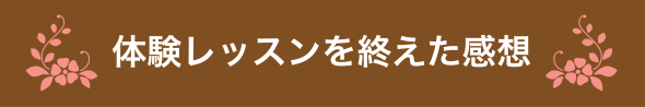 体験レッスンを終えた感想